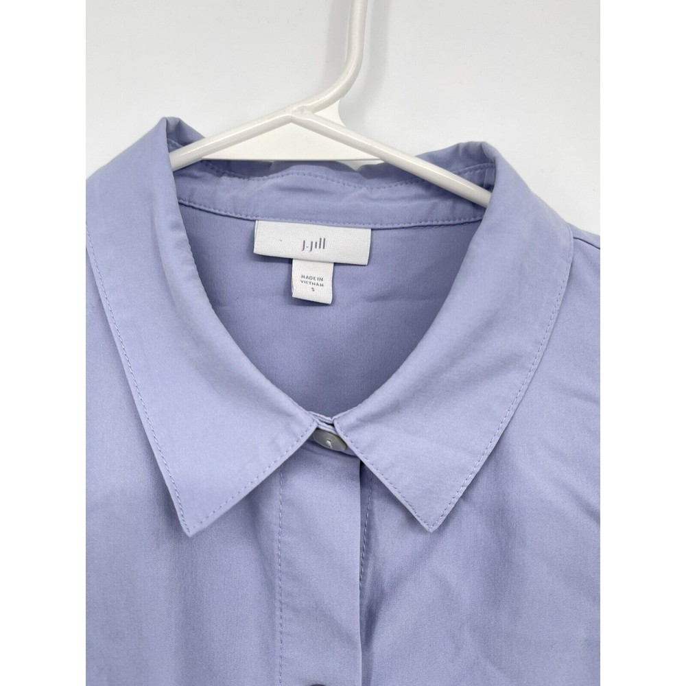 J. Jill Small Button Down Shirt Women Blue Excellent Tencel Modal Stretch Top - Picture 2 of 6